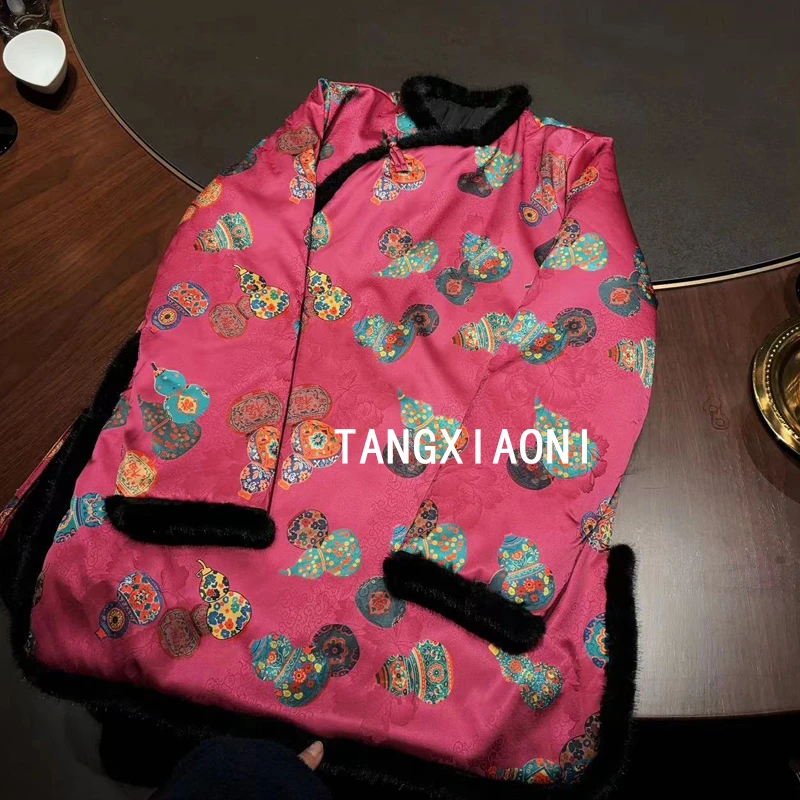 慵懒宽松 【紫玫葫芦】毛绒盘扣加棉上衣潮牌女装