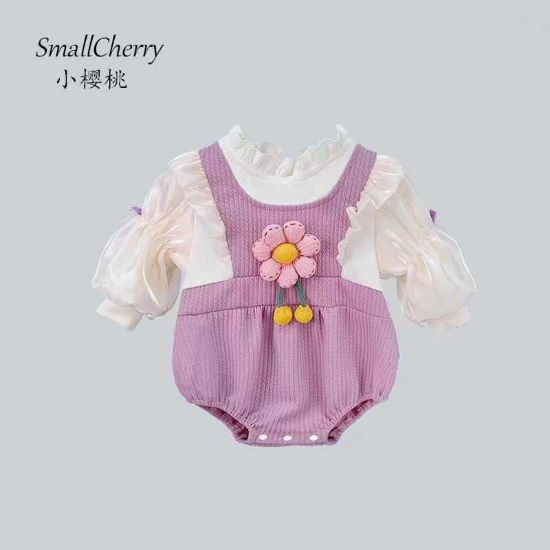 初春婴儿衣服小月龄女宝宝包屁衣洋气新生儿百天周岁长袖爬服夏天