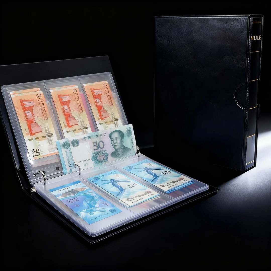 米迦勒钱币收藏夹透明活页本 大容量纸币收藏册子 人民币收藏夹