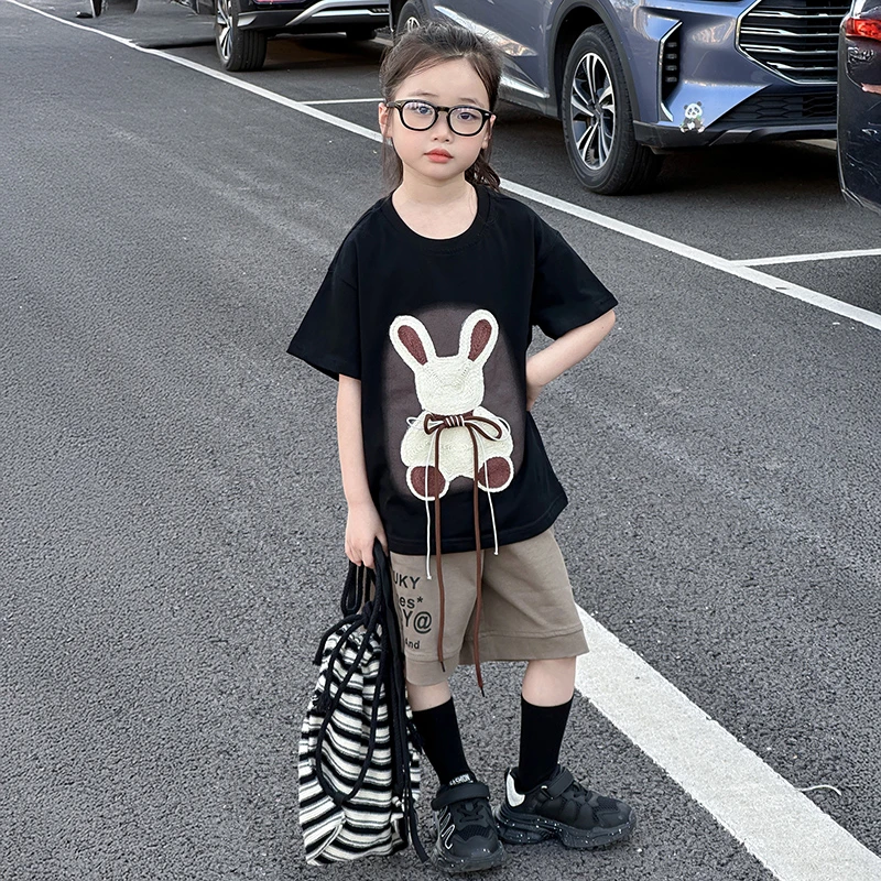 女童套装童装夏季2025新款儿童可爱超萌儿童衣服夏装女孩薄款套装
