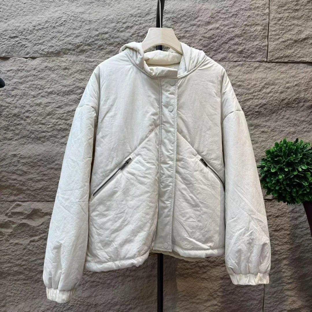 8781新款冬季休闲宽松显瘦百搭连帽棉服