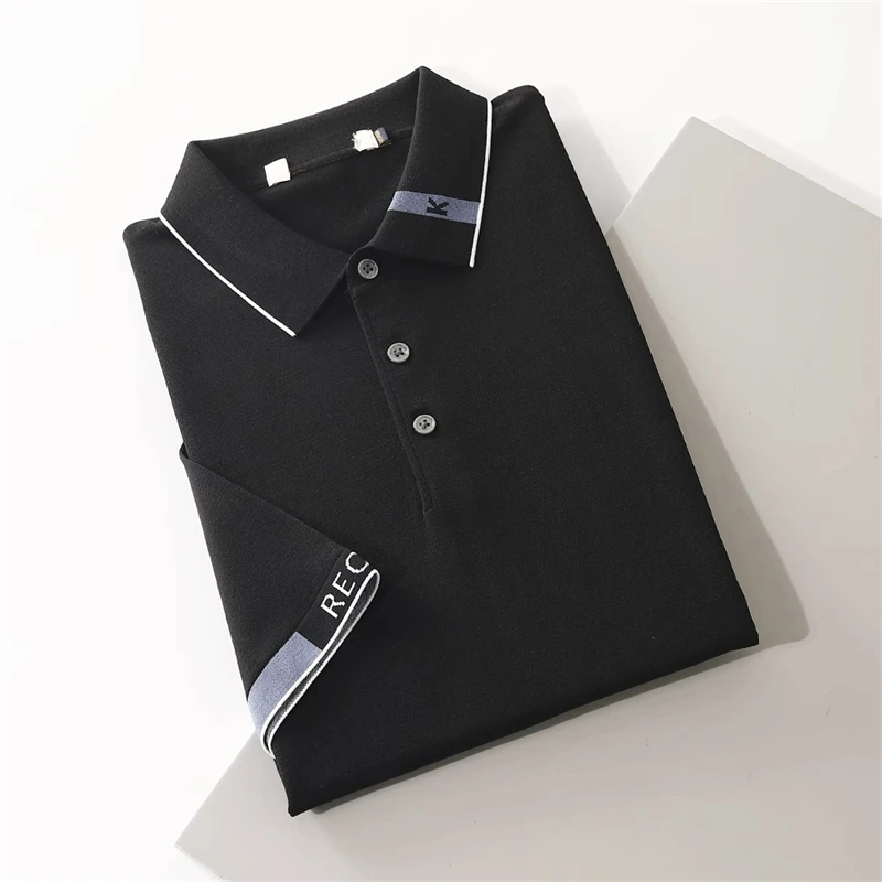 夏季剪标款男士薄款透气针织撞色翻领百搭短袖POLO衫Z1467-2U006