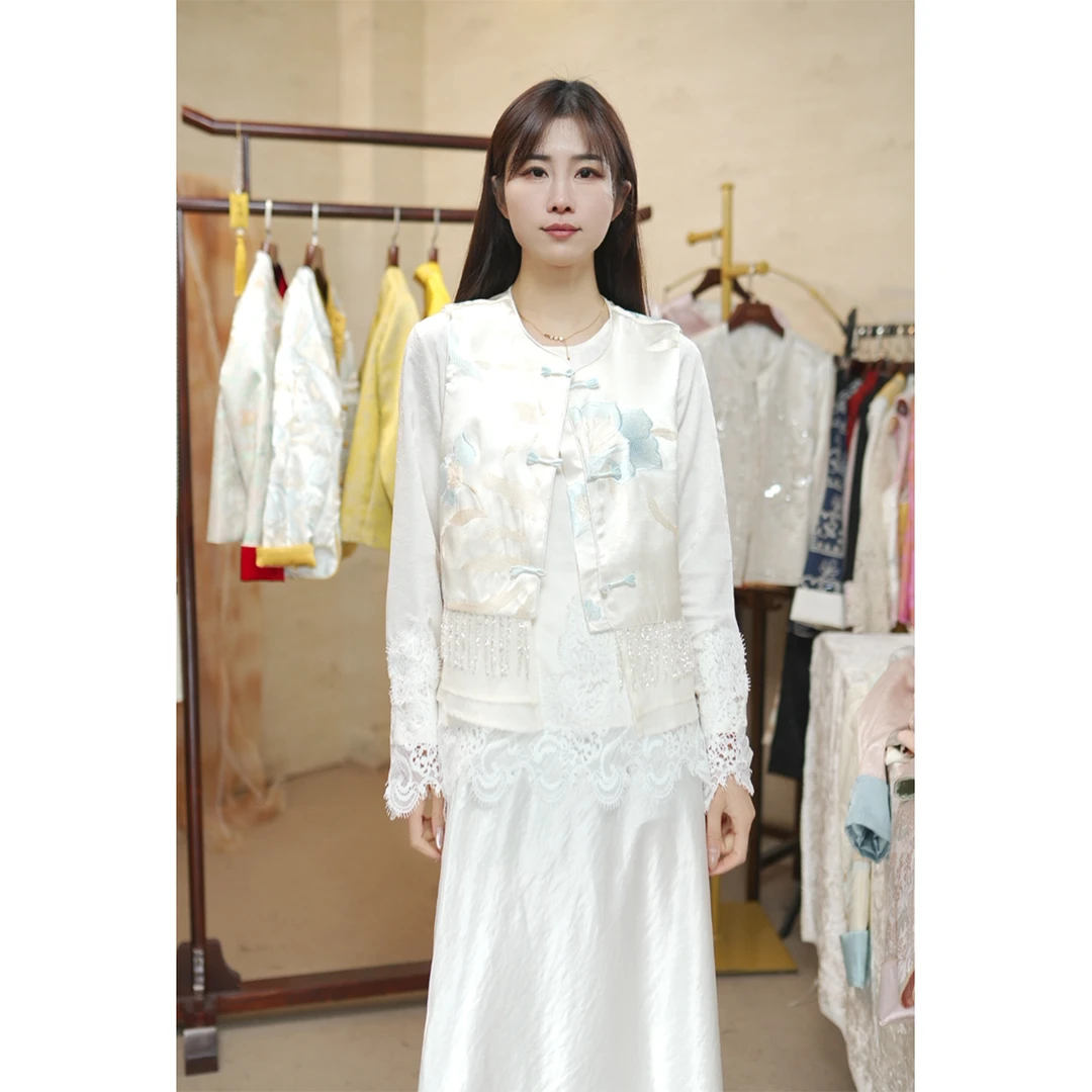 【鸯荷-马甲】新中式国风女装2025春季新款复古刺绣提花禅意马甲