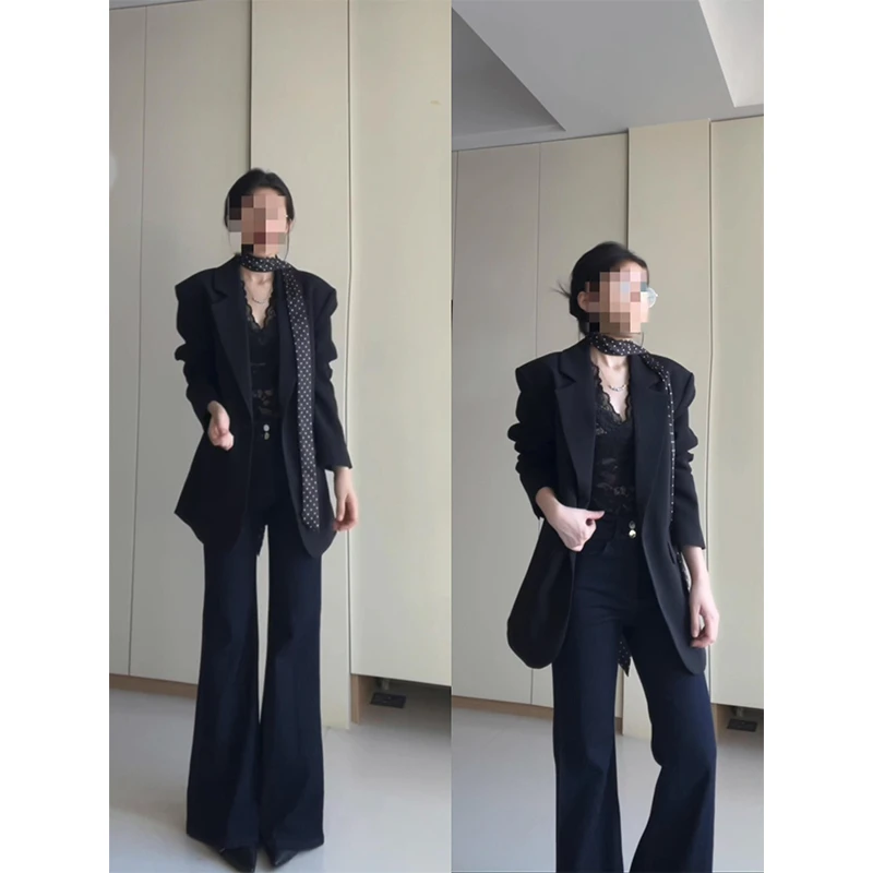 MARIE.COCO秋季新款高级感气质西装外套上衣高腰显瘦牛仔裤套装