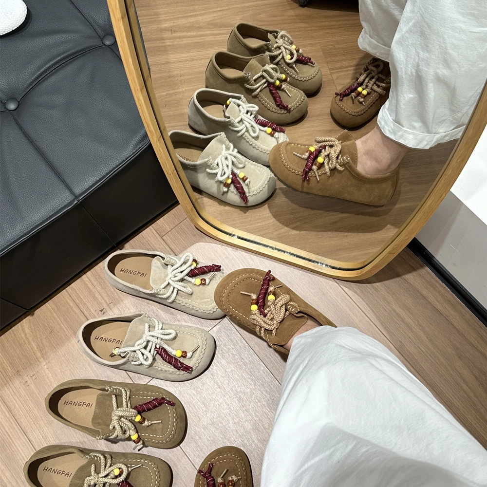 【芙俪兰】早秋新款吊坠装饰袋鼠鞋内增高复古单鞋FLL0718-1