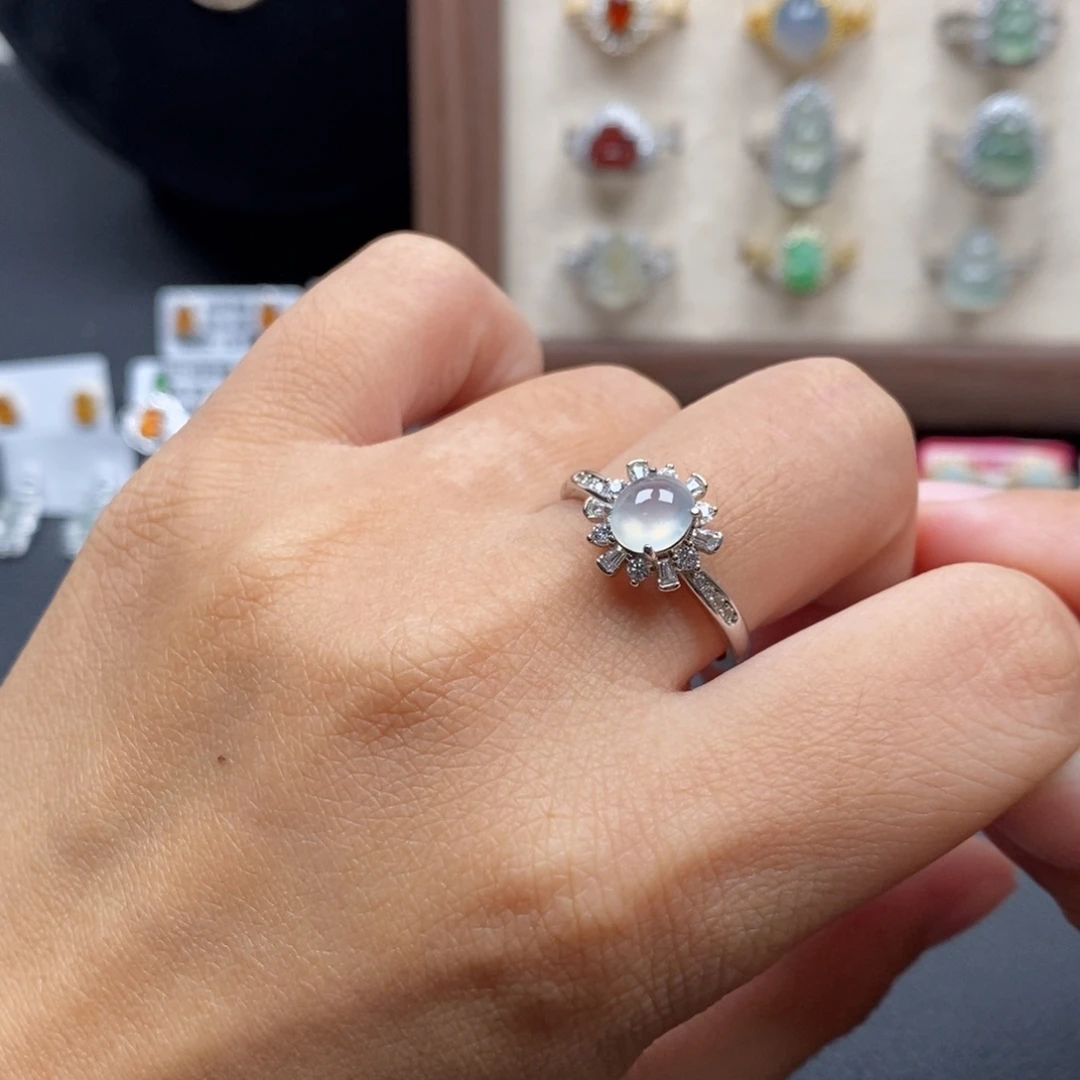 翡翠银S925镶嵌戒指