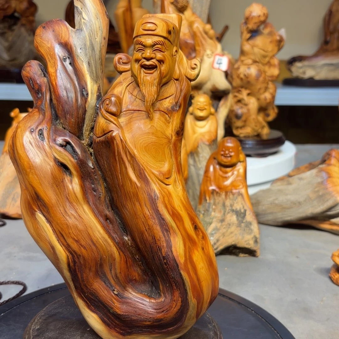 柏木太行崖柏财神爷