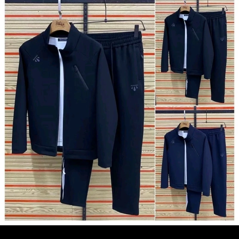 双5816立领男士休闲套装时尚春秋款上衣和裤子