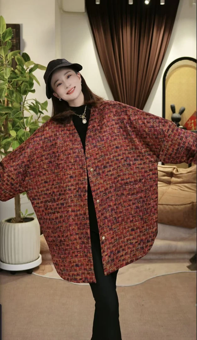 【玉洁定制】秋季新款香云纱百搭上衣棉服外套LBW25304