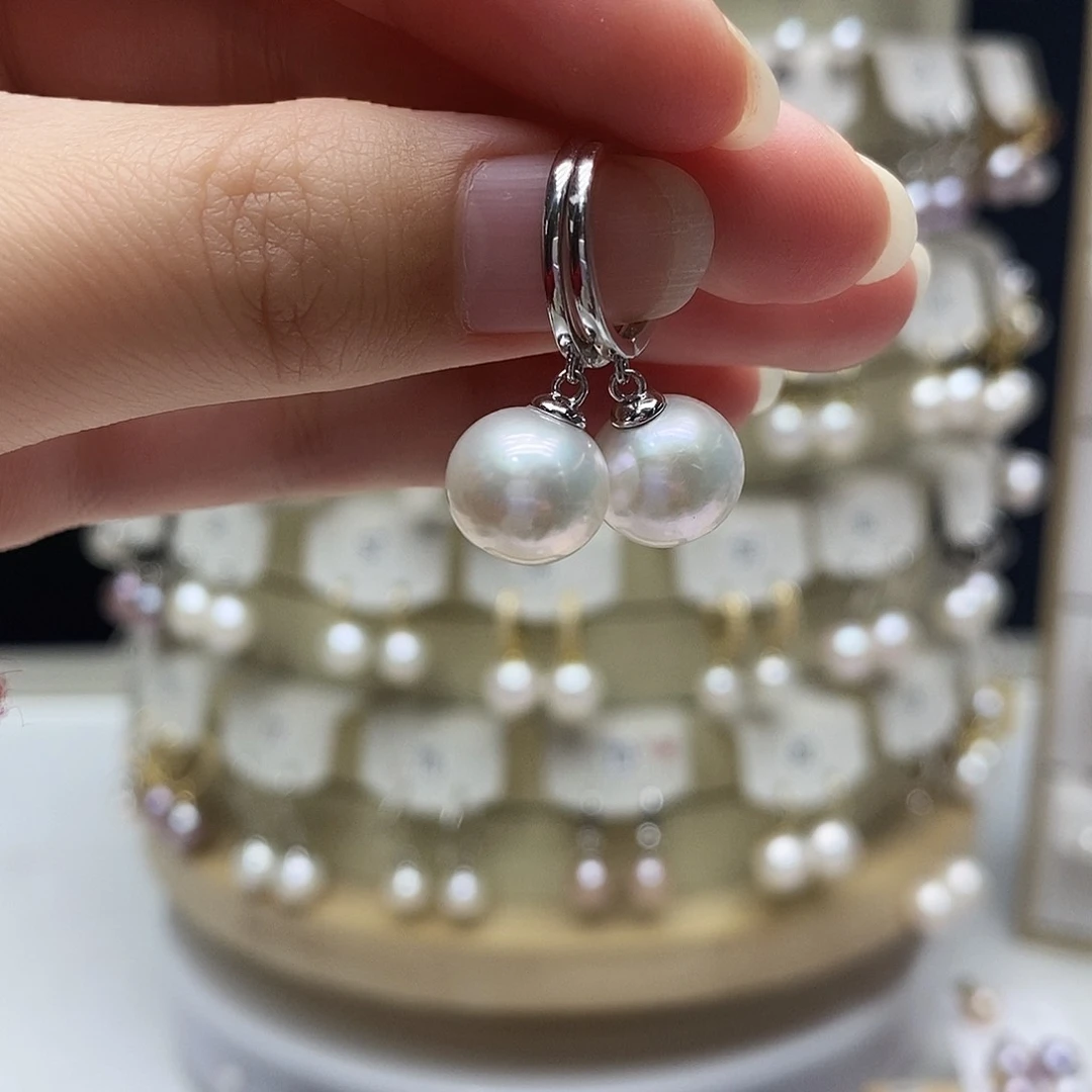 淡水珍珠耳饰银S925镶嵌