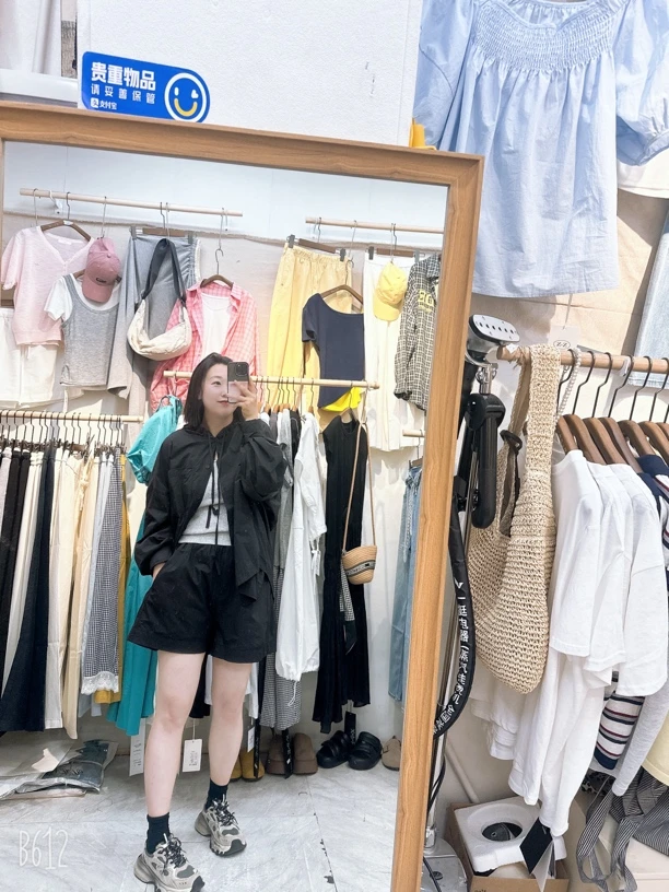 欧美风法式时尚套装短裤上衣女装百搭黑色夏季卫衣