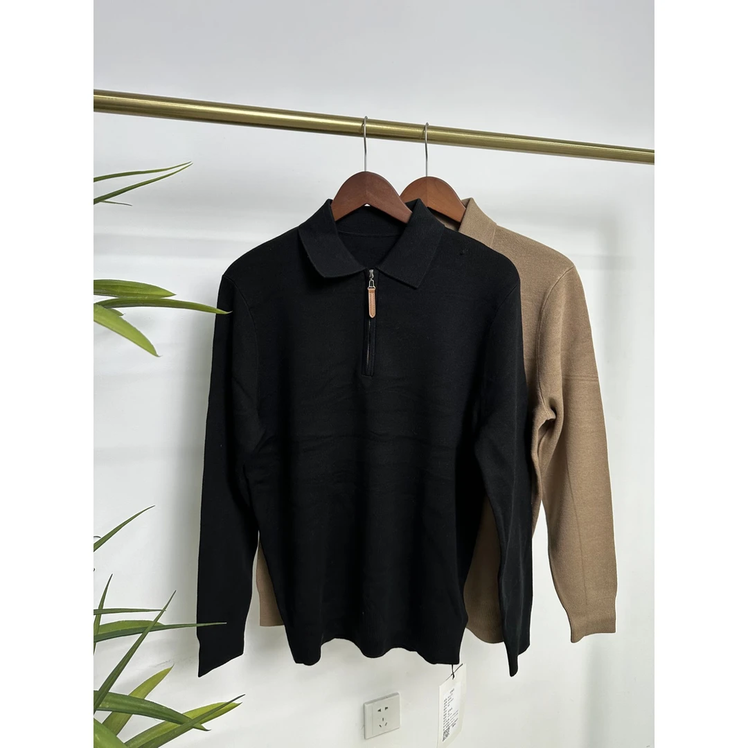 长袖针织衫男士24秋冬半开襟拉链舒适毛衣男CH331