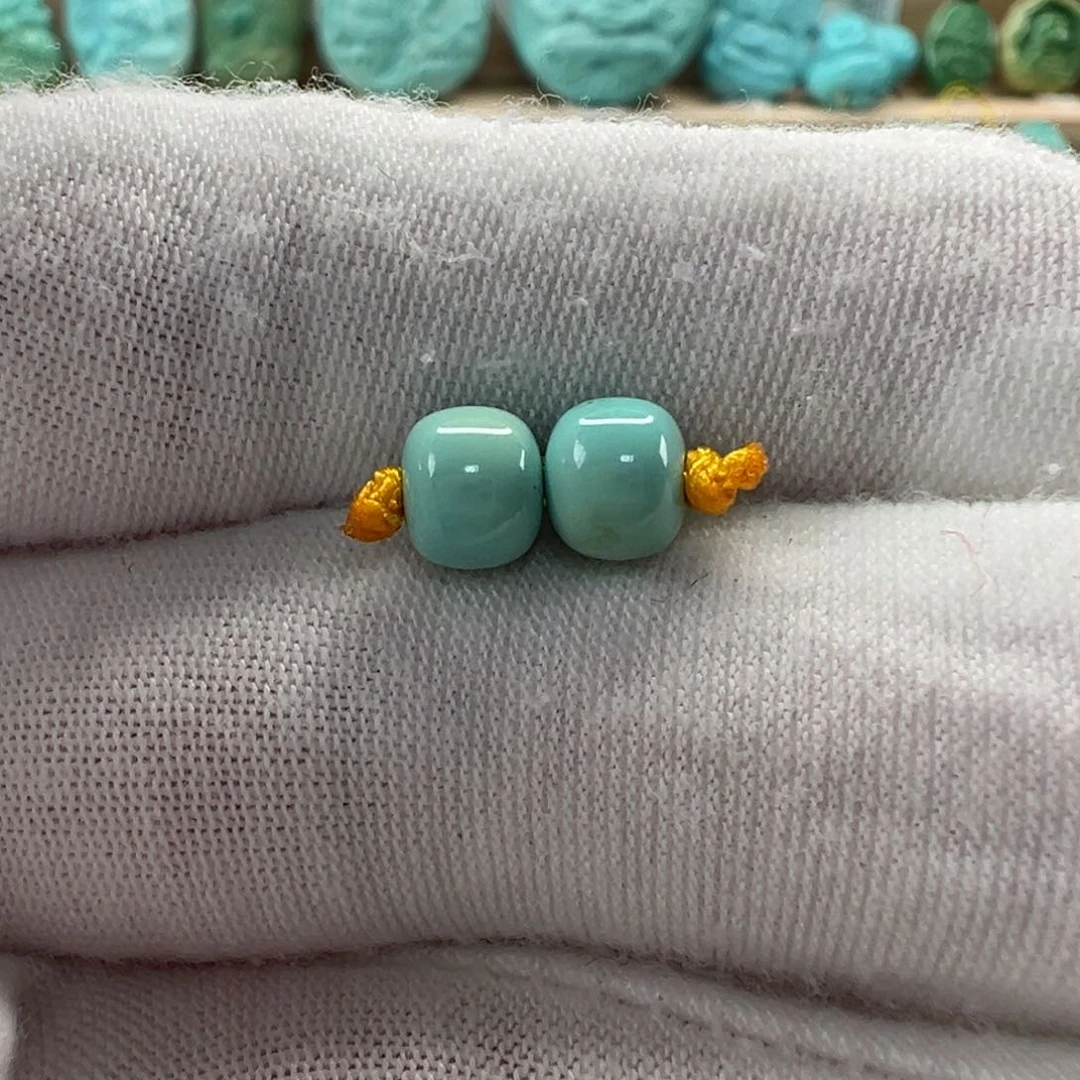 未镶嵌绿松石老型对珠6.1x5.2mm