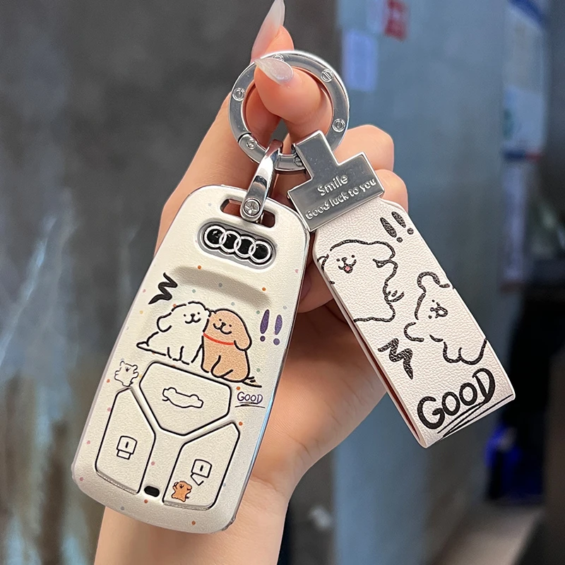 奥迪新a6l钥匙套a4l/a3/q5l/q7/q8/q3/q2l/a5/a8l/tt男壳可爱女扣