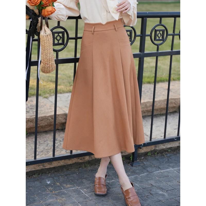 琦琦【椿野花廊】港风复古半身裙显瘦高腰百搭裙子YS1113105