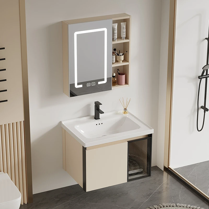 加厚蜂窝铝小户型浴室柜组合陶瓷一体盆洗手盆洗脸洗面盆洗漱台盆