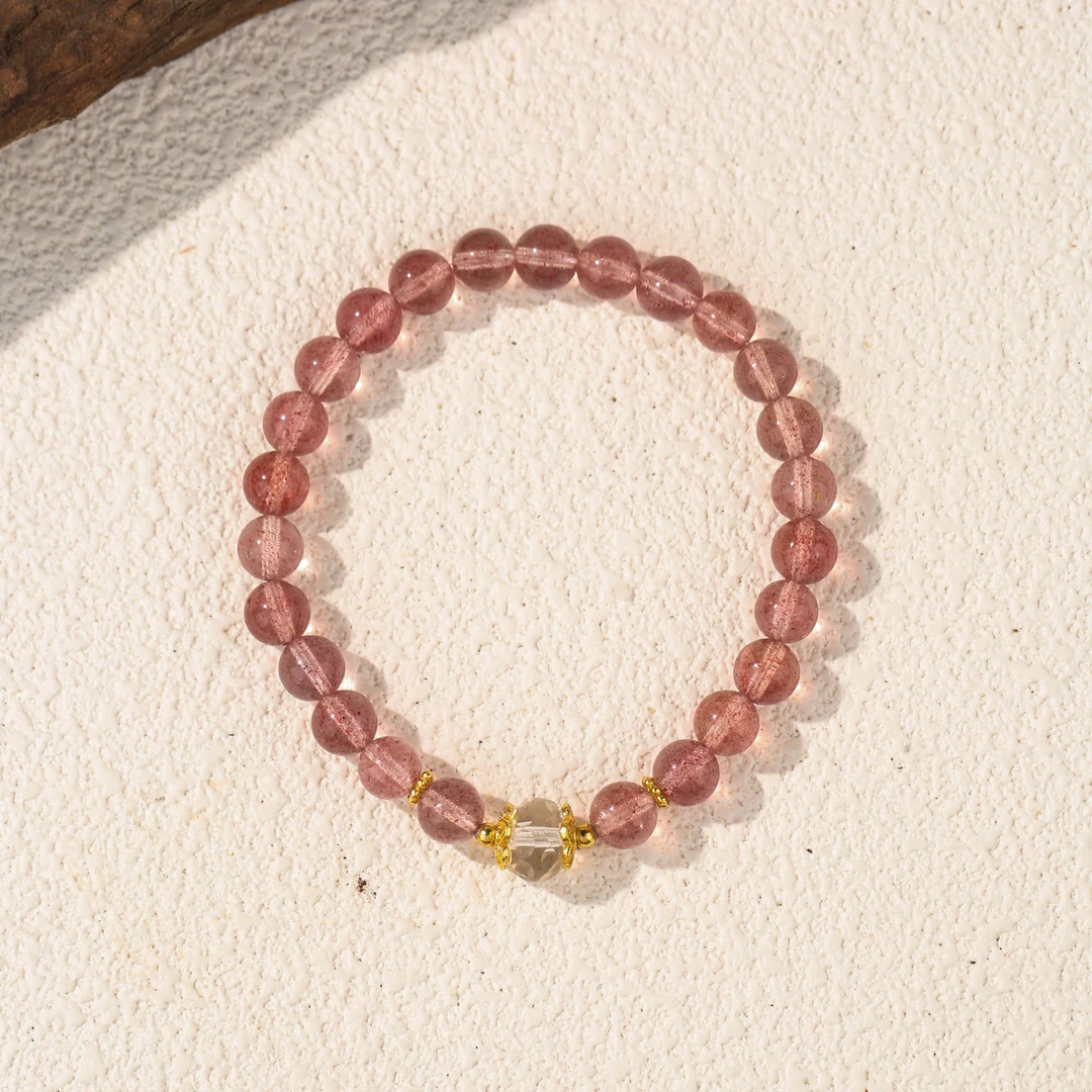 【万人迷】白水体草莓水晶手串（天然珠宝多样性发其一）