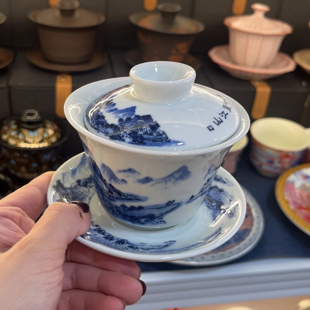 陶景德陶瓷盖碗茶具