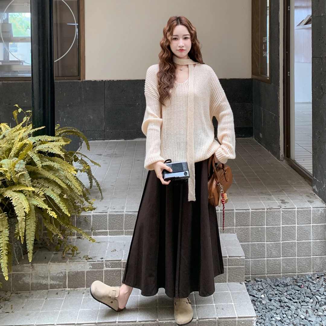 超好看针织毛衣半身裙套装女2025秋季新款时尚新款设计感两件套
