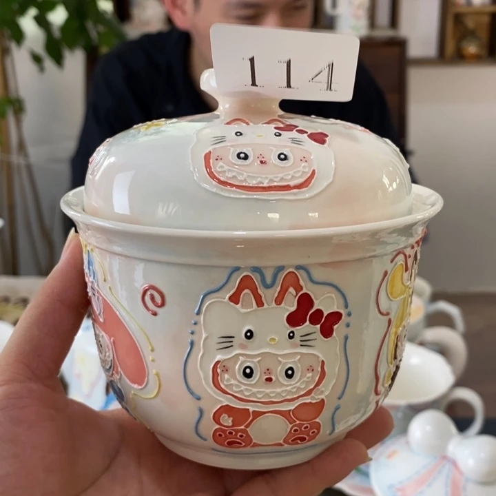 瓷片景德镇釉下彩手绘