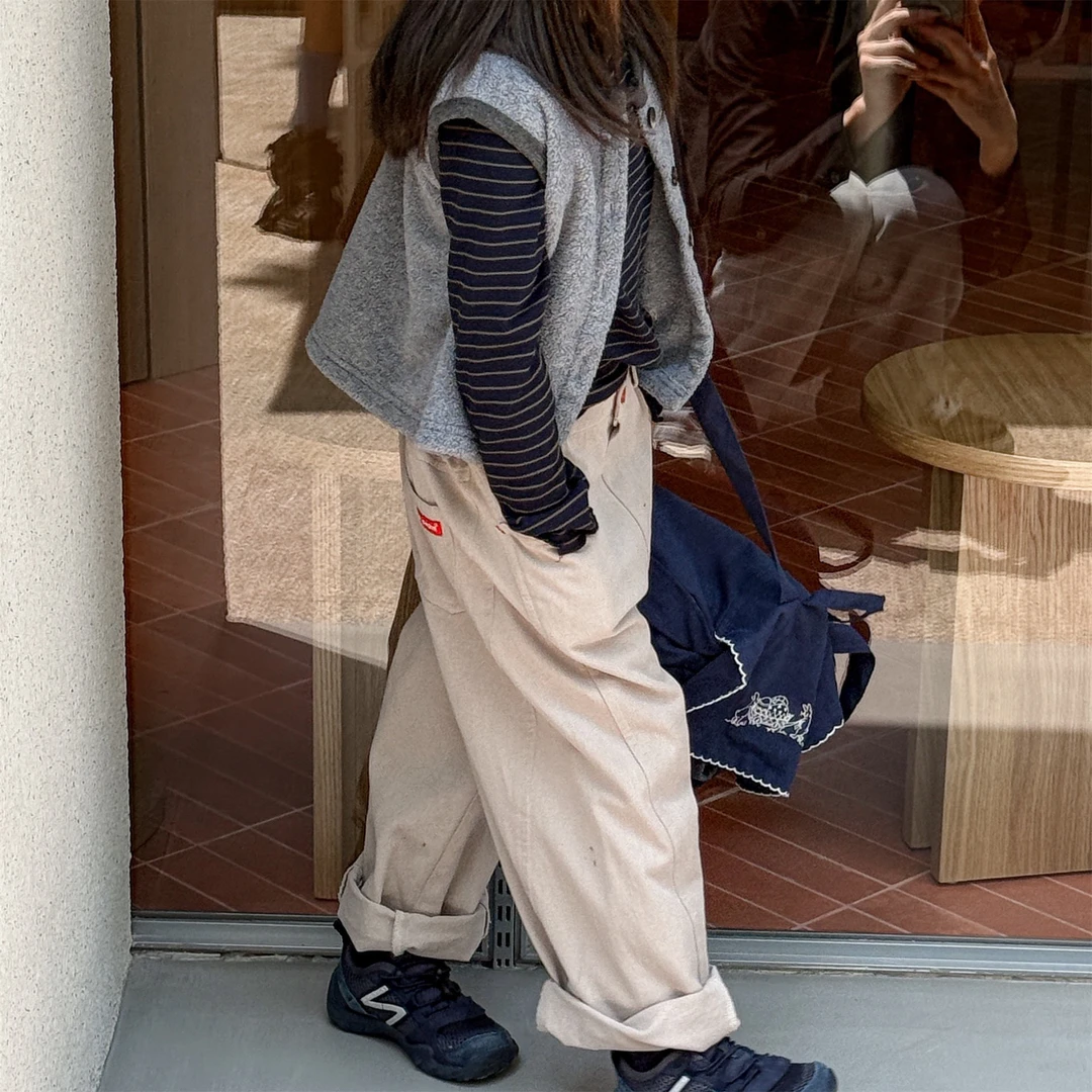 2025秋季新款儿童韩版秋款水洗棉休闲百搭工装裤女童男童裤子