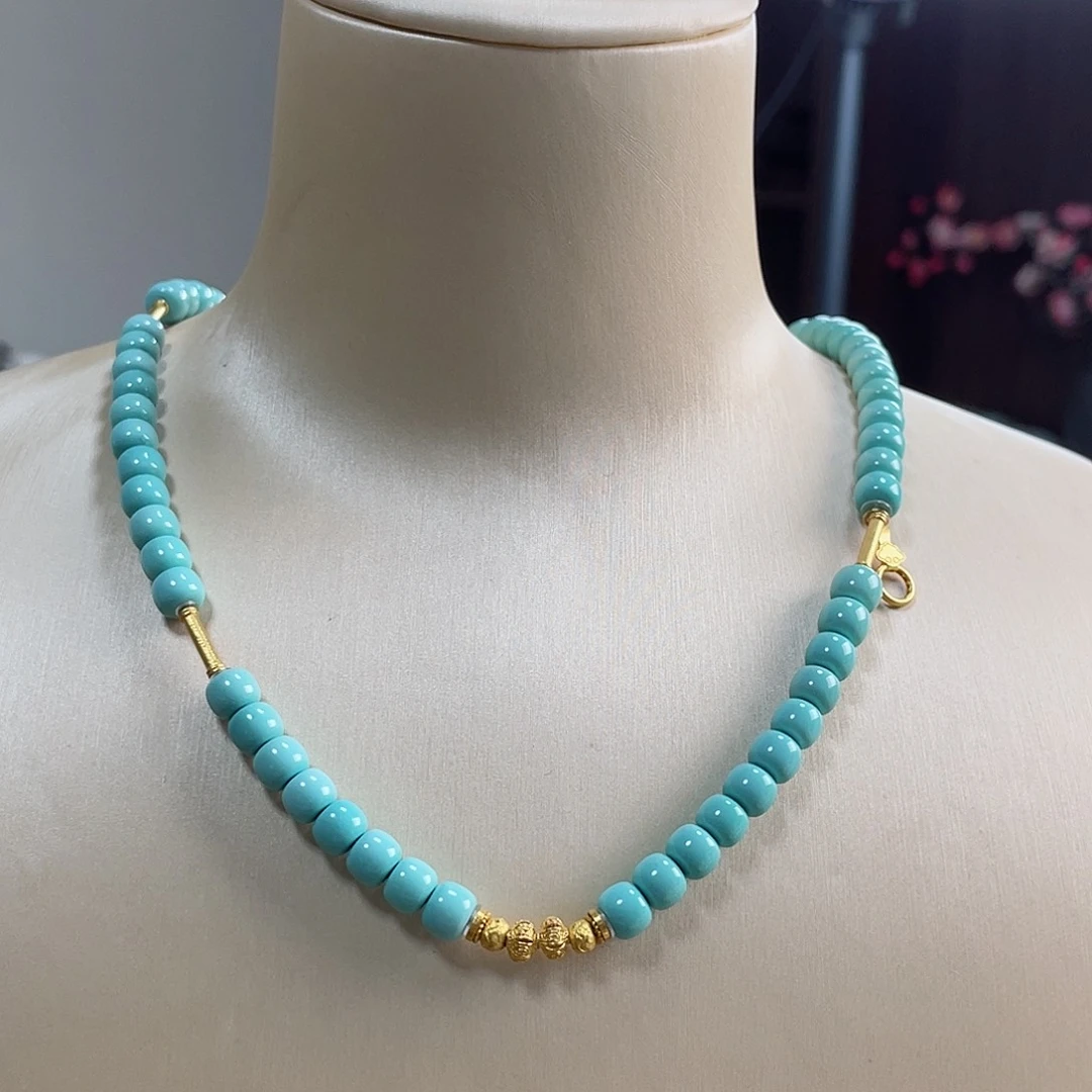 绿松石珠宝奇石18K金镶嵌