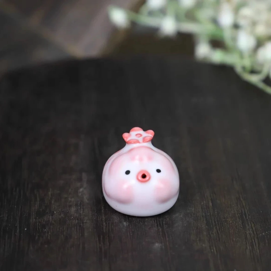 创意陶瓷泡泡鱼茶宠香插可爱家居摆件茶道香道吐泡精致装饰品
