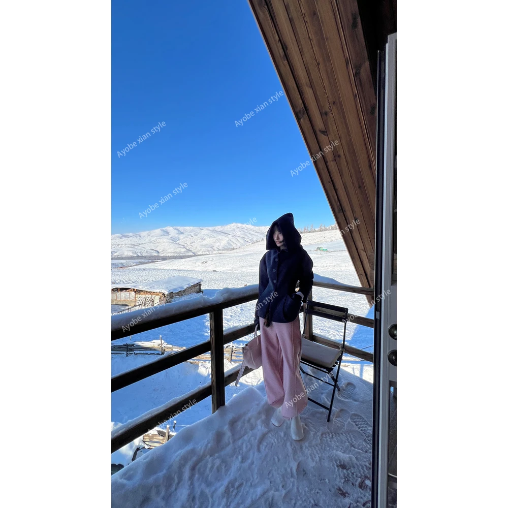 【AYOBE】小贤 致胜法宝百搭多色羊毛休闲软糯线条直筒裤