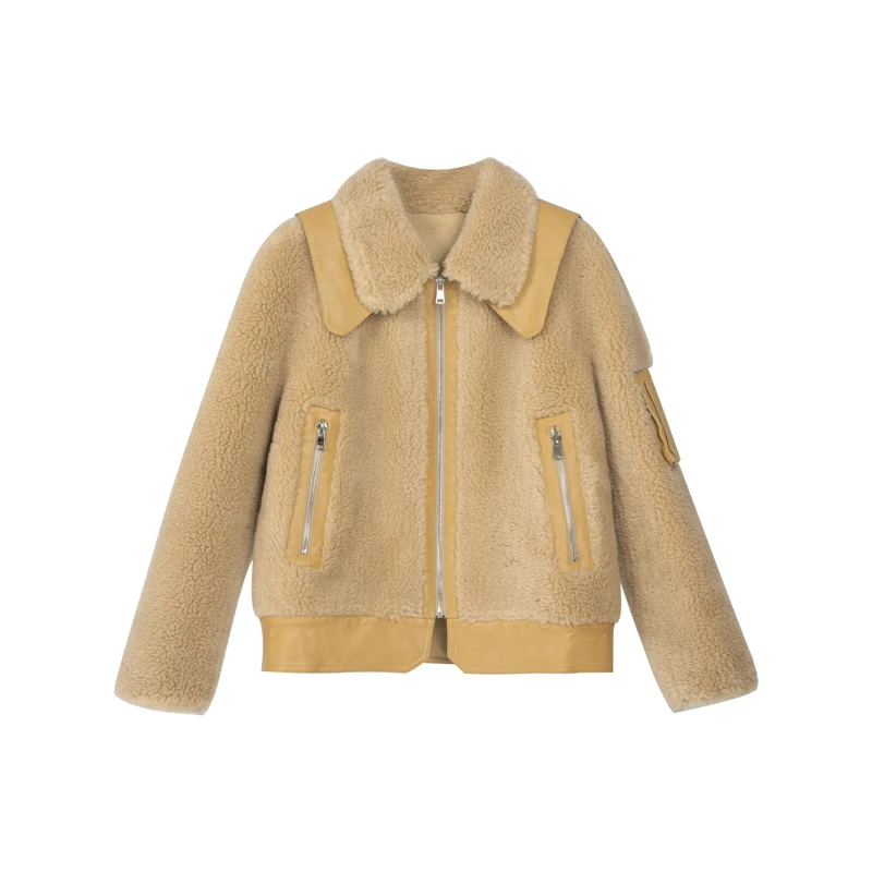 【小余专属】她翼冬季外套女士拼接设计感廓形外套翻领ET9241334785