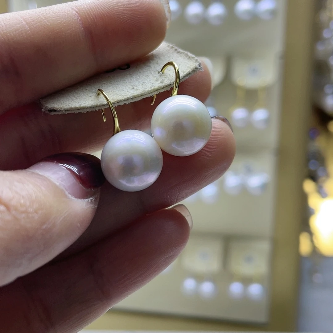 淡水珍珠耳饰银S925镶嵌