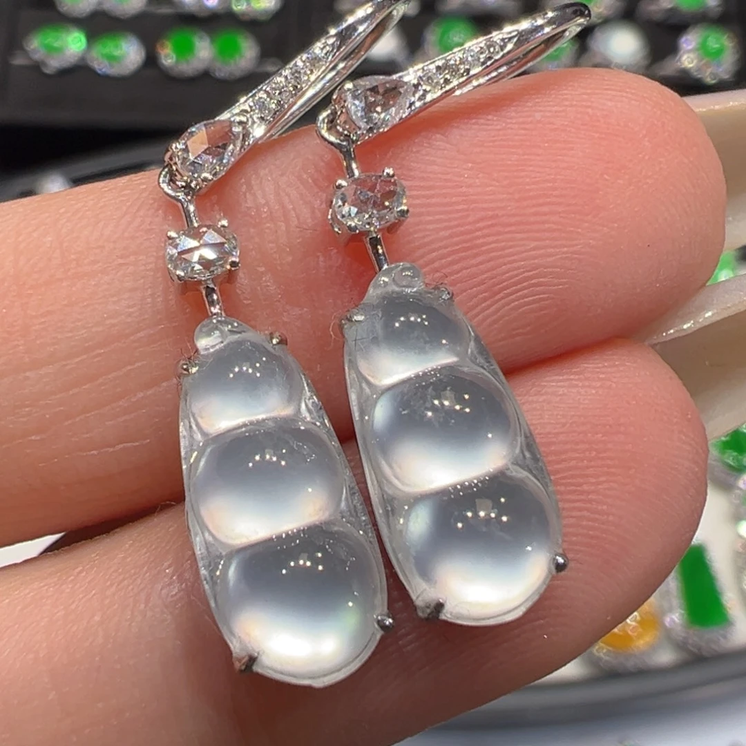 翡翠18K金镶嵌耳饰收到货48小时鉴赏期