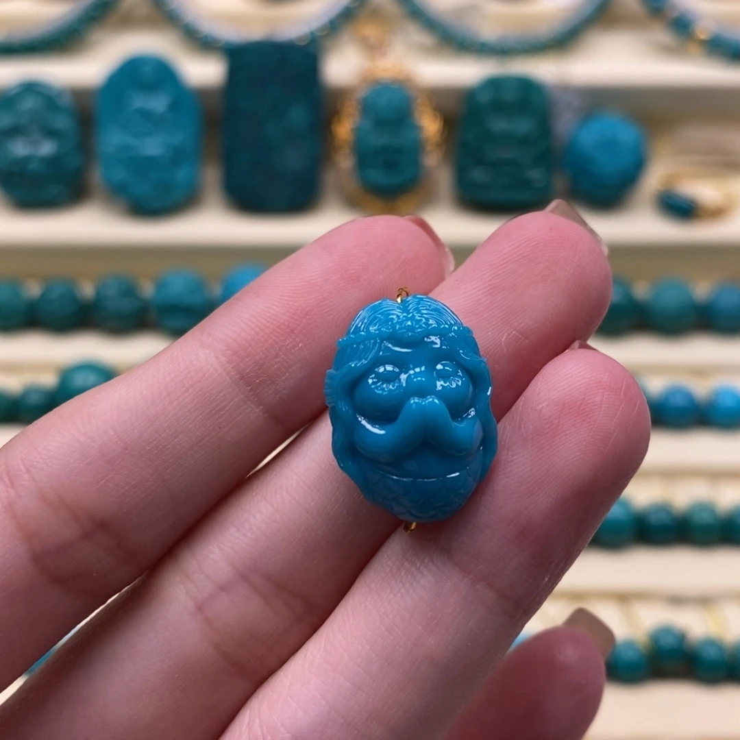 未镶嵌绿松石珠宝奇石13.7x10mm