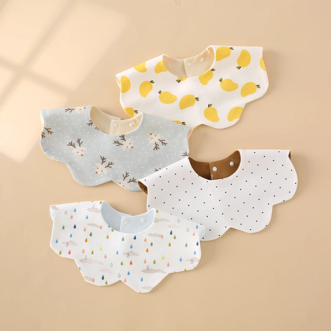 婴儿防水口水巾新生儿纯棉围嘴吸水围兜防吐奶宝宝围脖加大男女宝