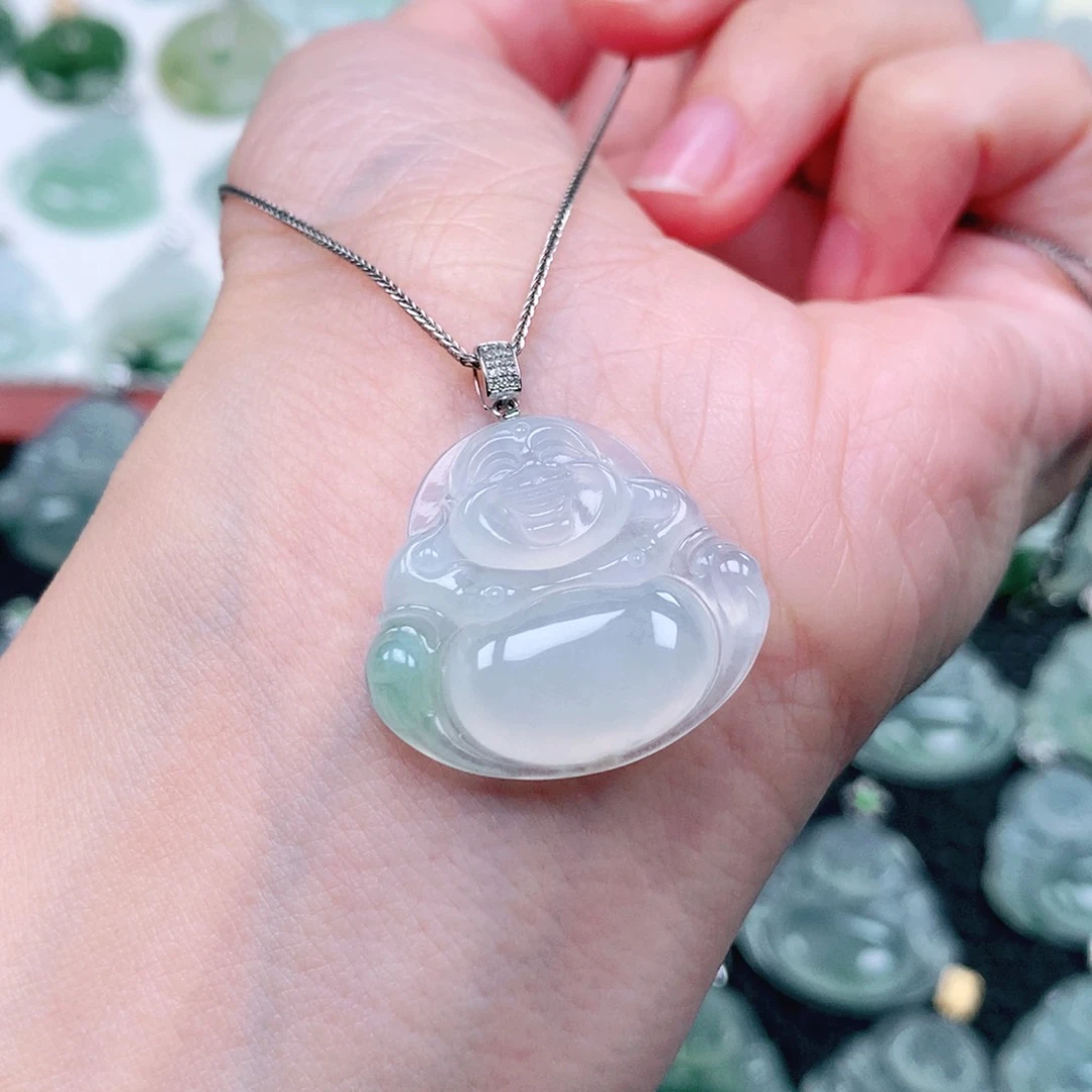 吊坠(不含链)18K金镶嵌翡翠