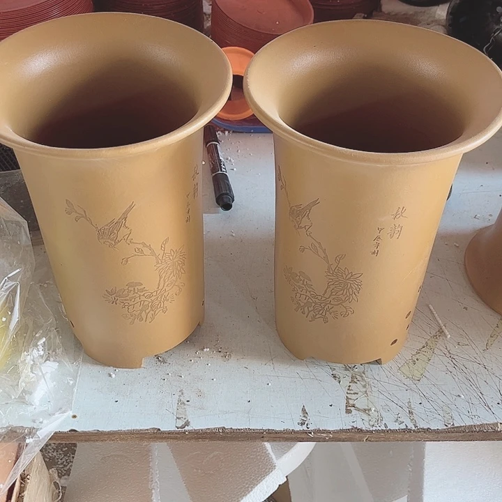 紫砂宜兴紫砂花盆