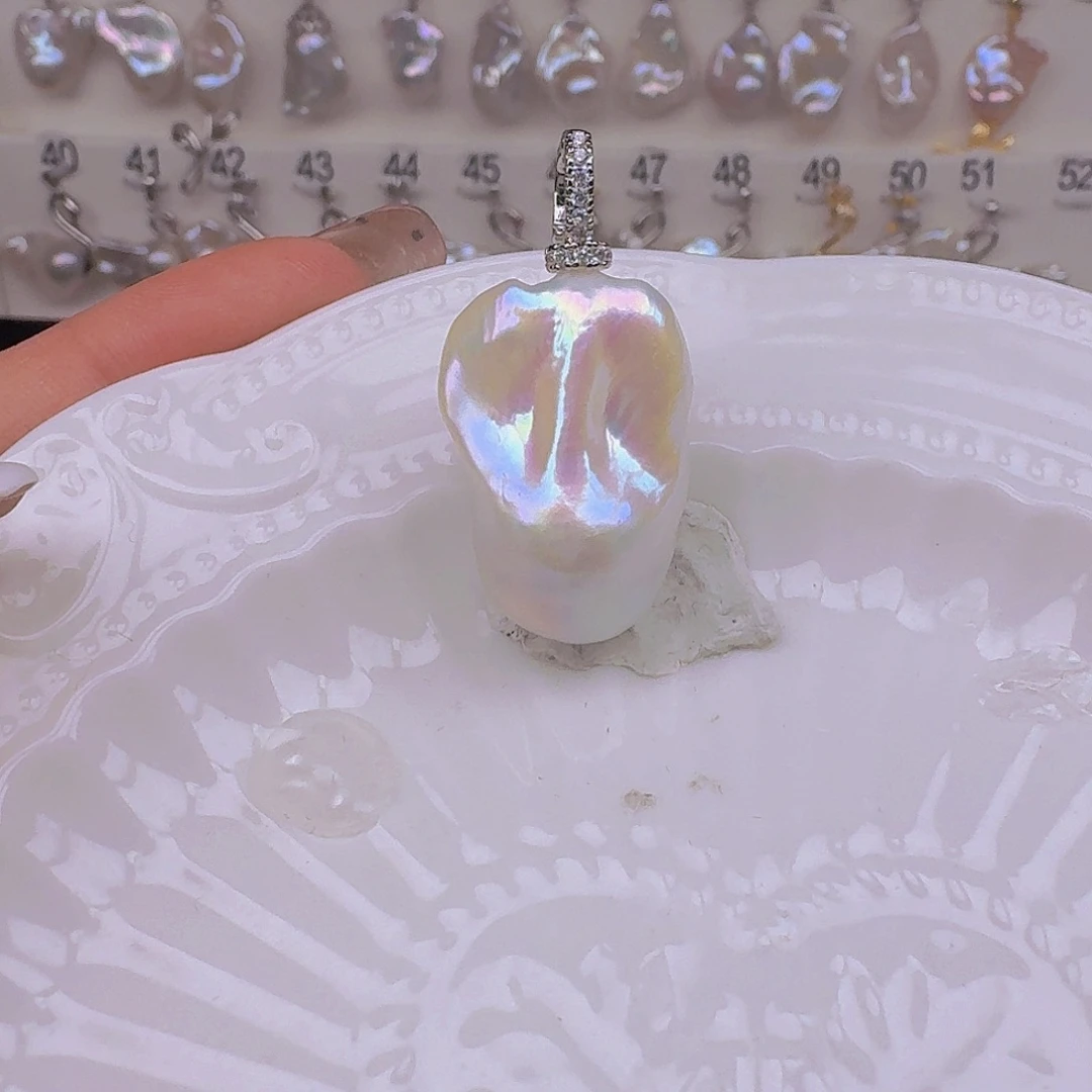 淡水珍珠耳饰银S925镶嵌