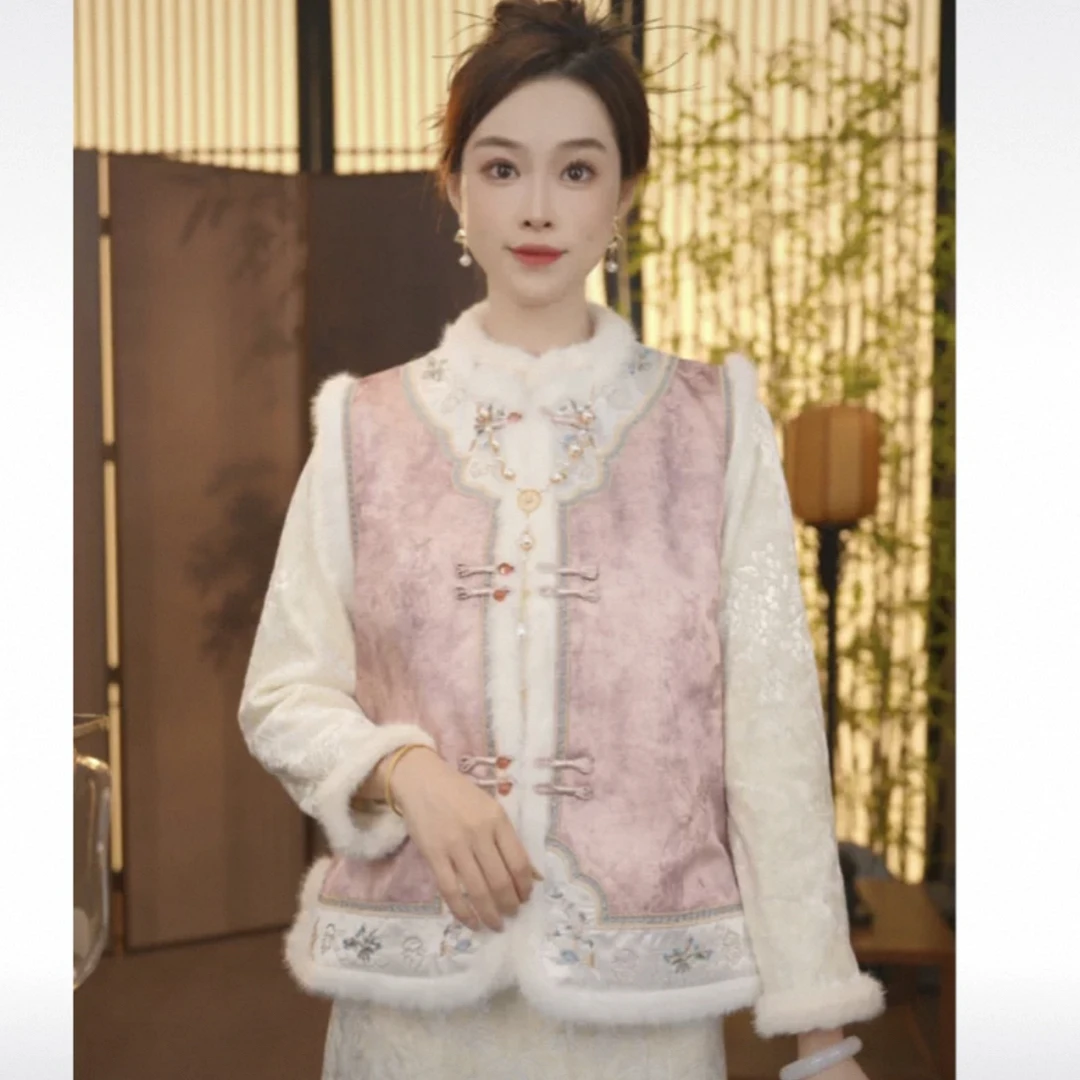 CJ【南序】秋冬季新款中国风百搭立领复古马甲059