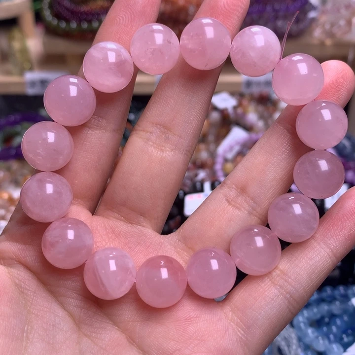 未镶嵌手串水晶12.8粉晶