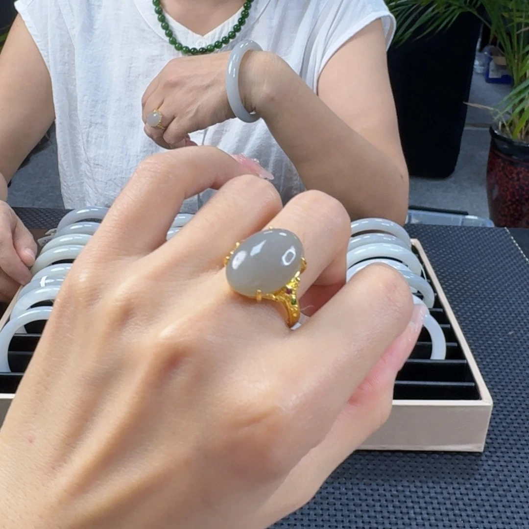 和田玉戒指合金精品