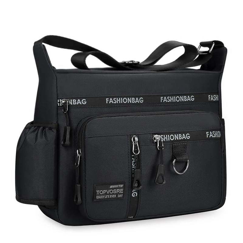 新款男包牛津布商务包大容量男士单肩包黑色出差旅行背包斜挎包男