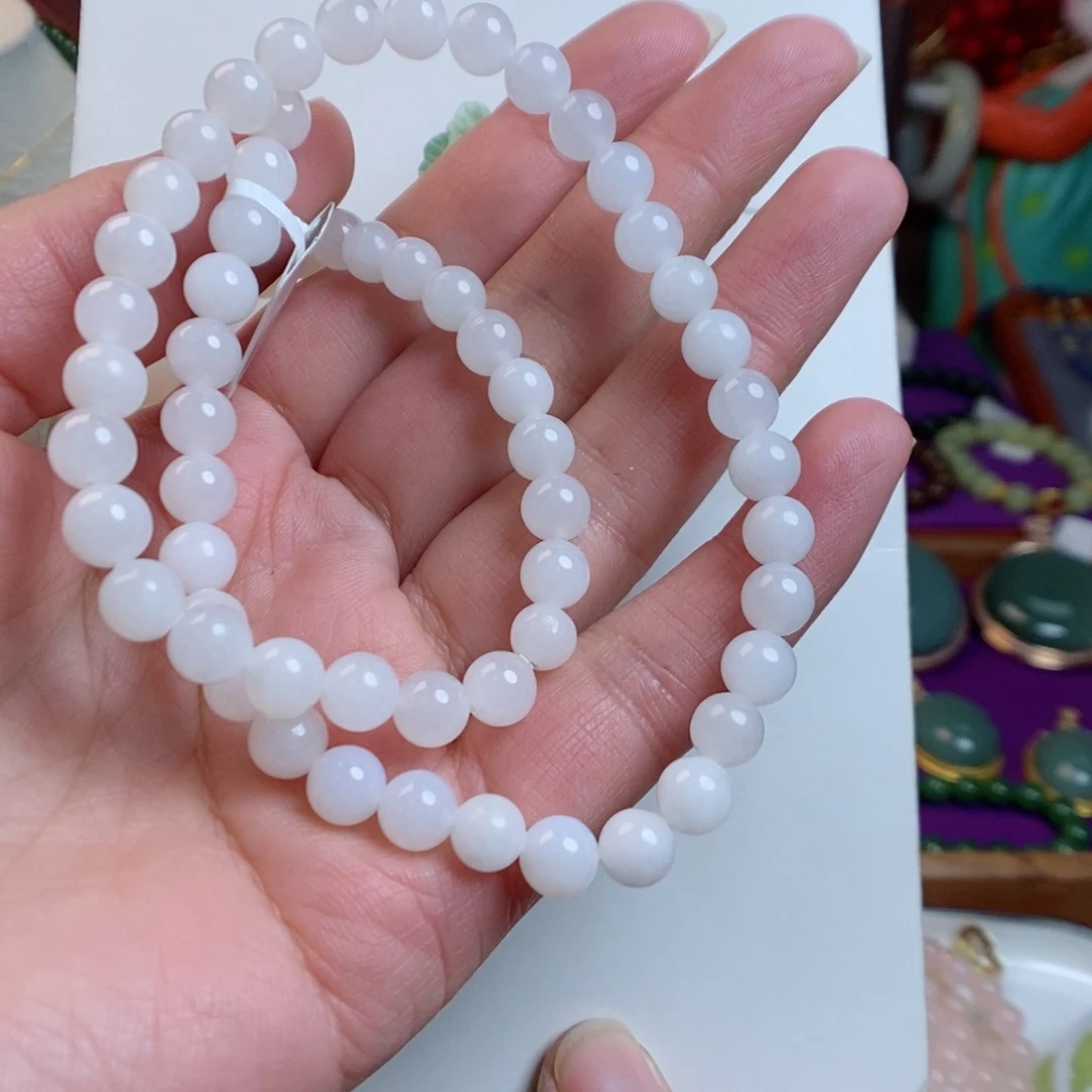 和田玉手链未镶嵌7青海白玉