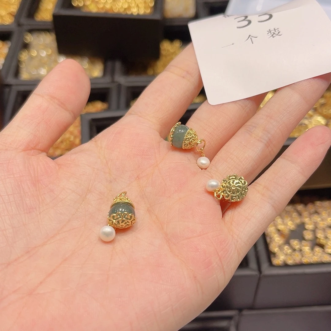 紫晶珠宝半成品银S925镀金镶嵌33 。