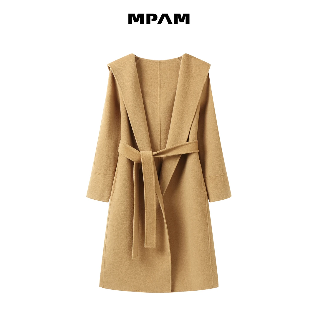 MPAM长款连帽宽松法式浴袍风大衣双面气质羊毛大衣女717店铺