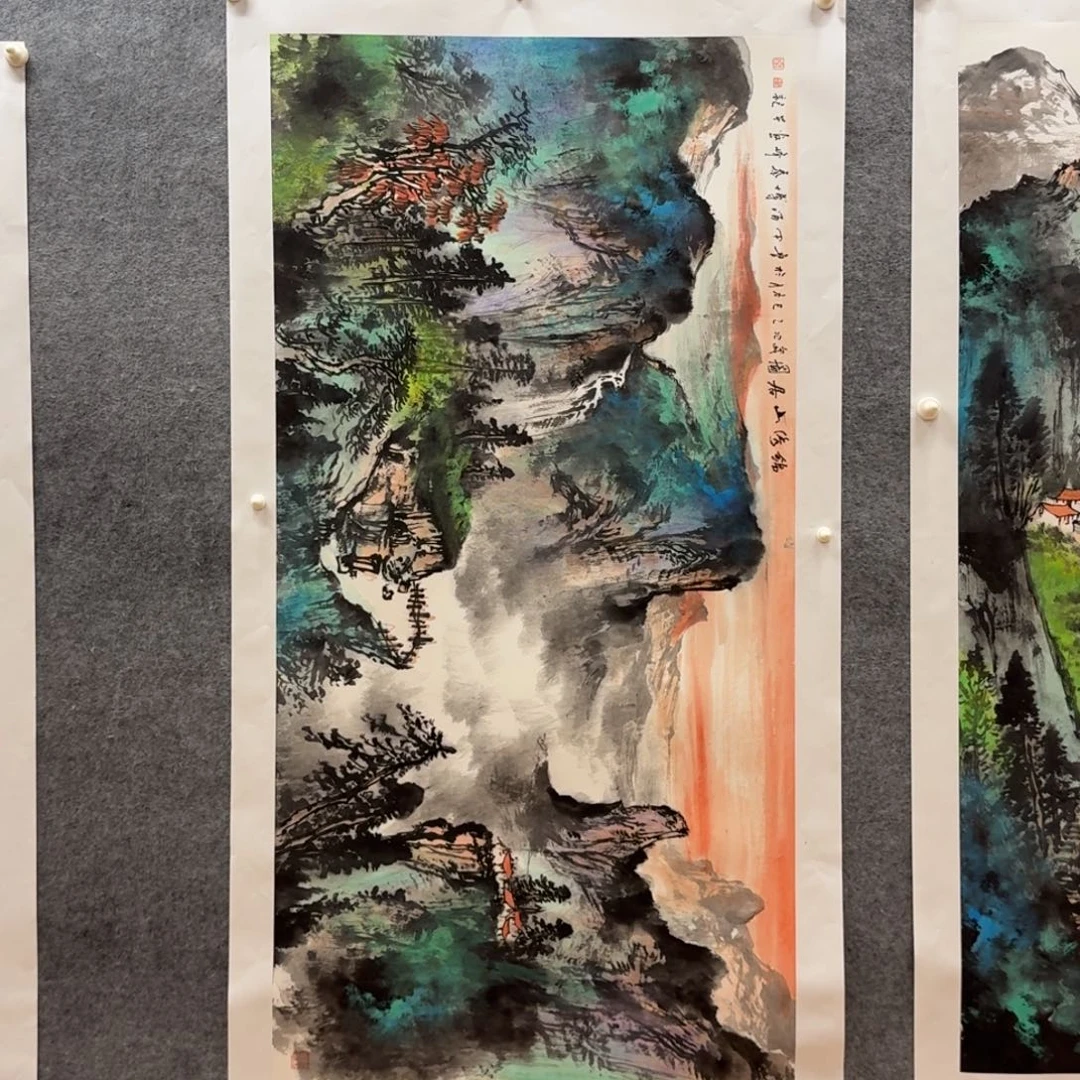 国画秦峰四尺作品山水