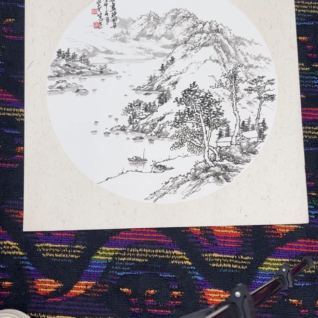 国画大*卡纸绘画作品 婉