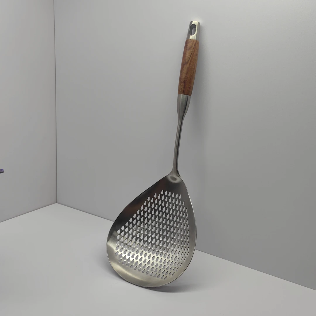 加厚油漏勺加宽捞面勺捞饺子勺不锈钢厨房家用漏勺捞勺304花椒勺