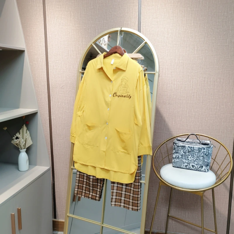 FD83孕妇黄色月子服套装 M90-120  L130  XL140