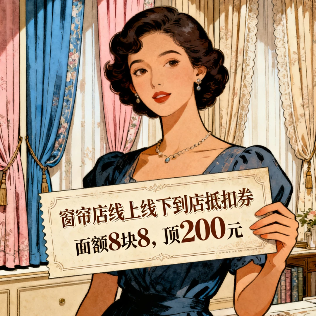 线上抢购抵用券，到店任意款产品购销每户限购抵消三张