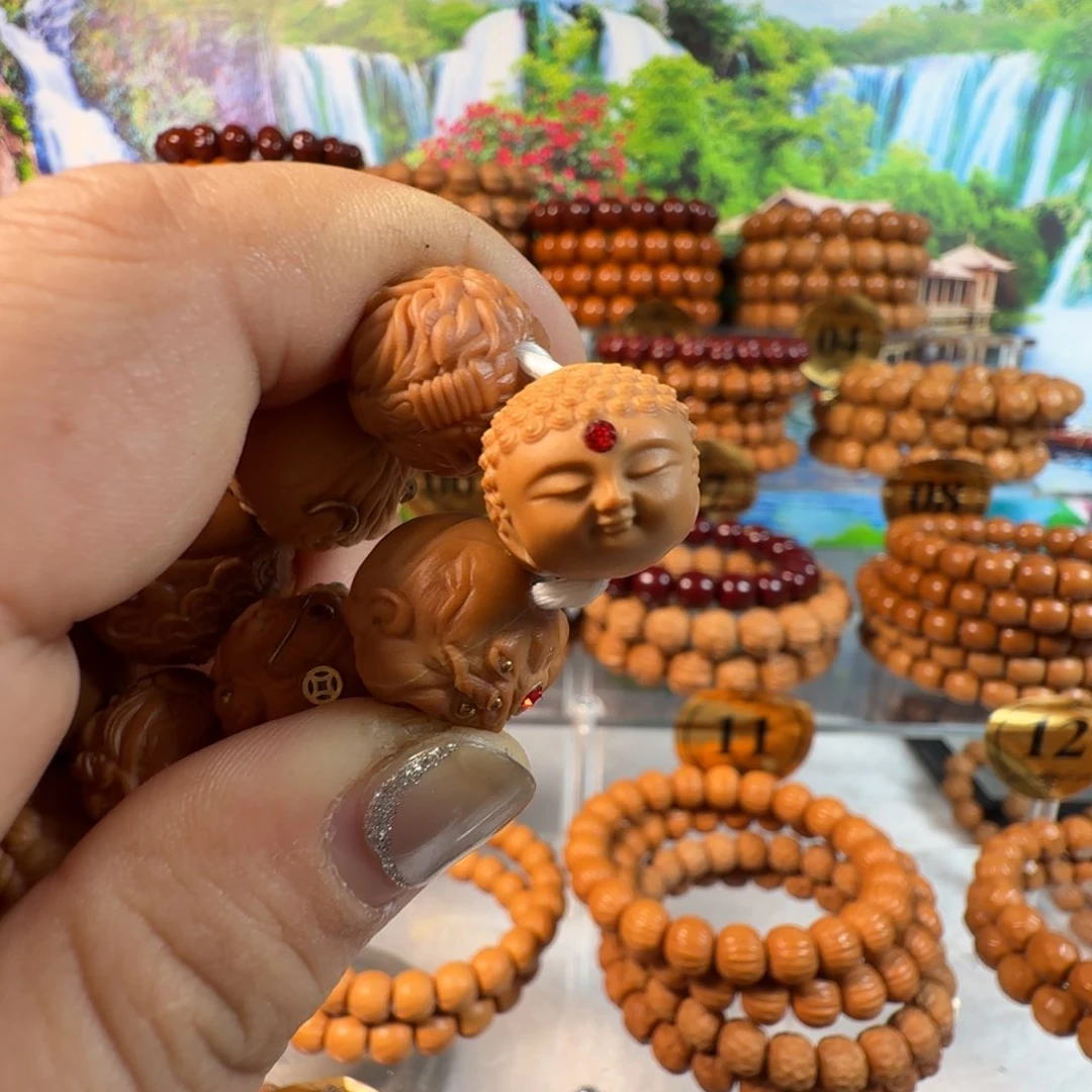 猴头核桃手串宝宝佛镶嵌