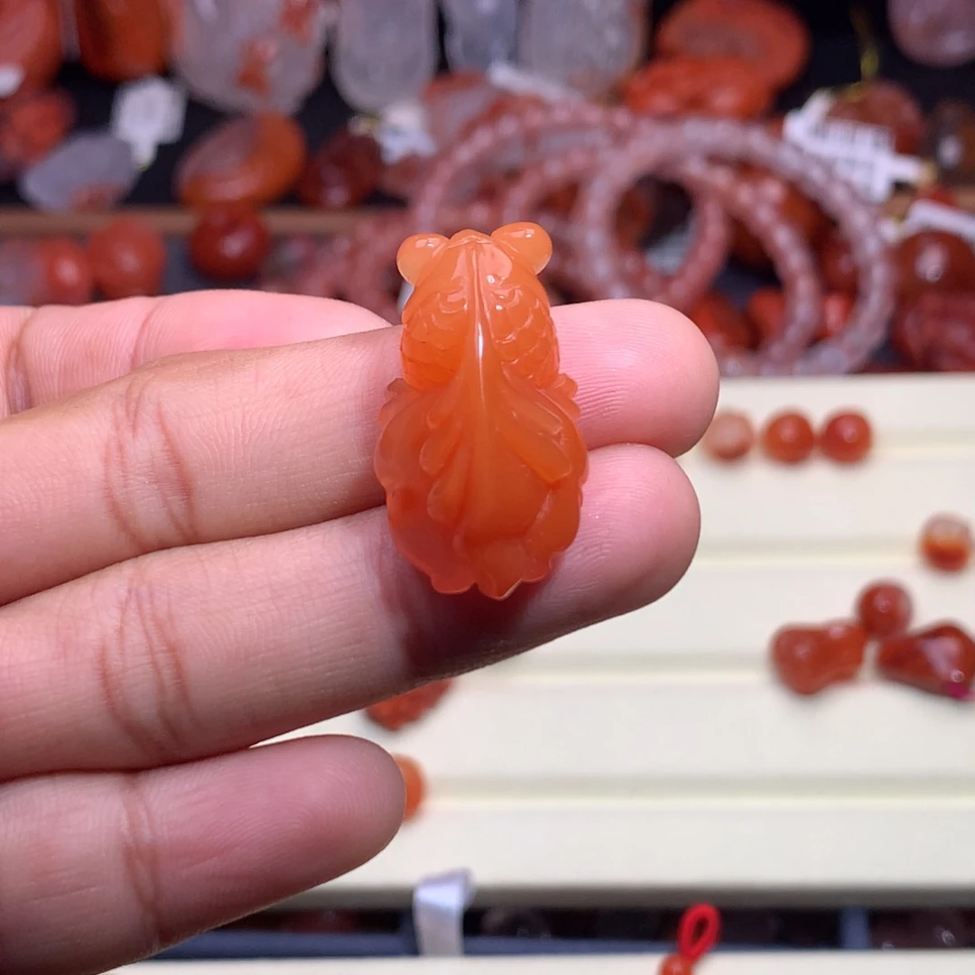 南红玛瑙未镶嵌珠宝半成品金鱼